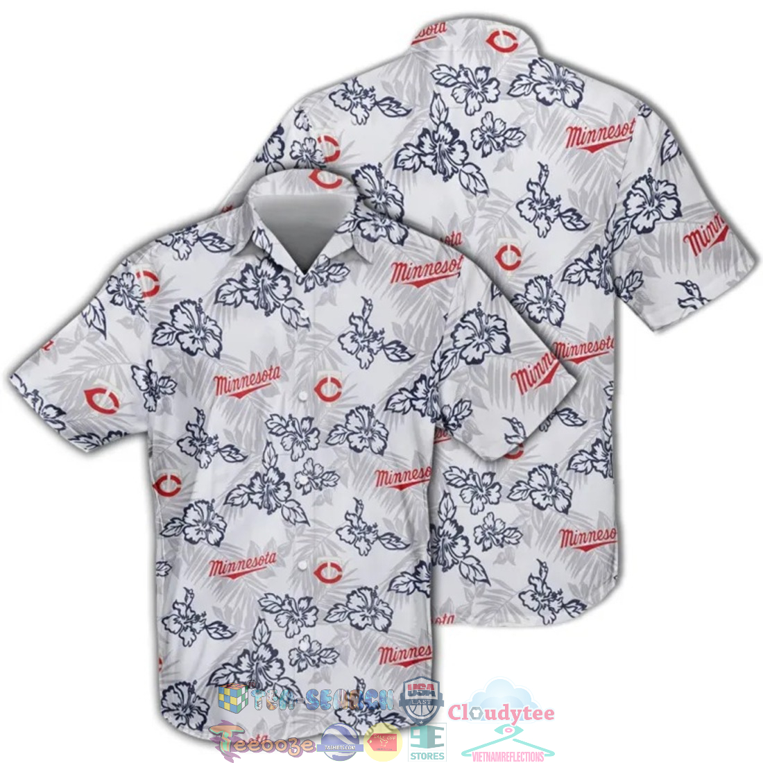 Minnesota Twins MLB Hibiscus Tropical Leaves Hawaiian Shirt