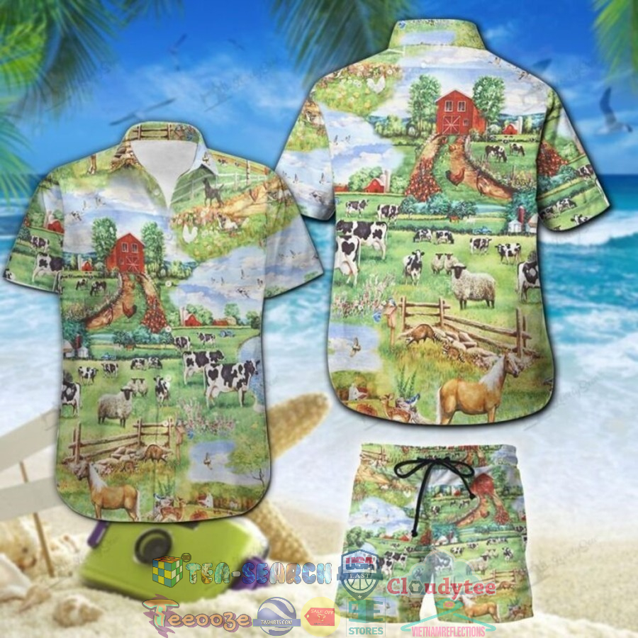 Farm Cattle Hawaiian Shirt And Shorts