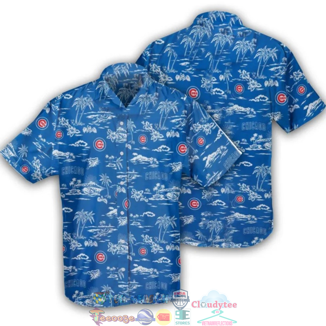 Chicago Cubs MLB Hibiscus Palm Tree Hawaiian Shirt
