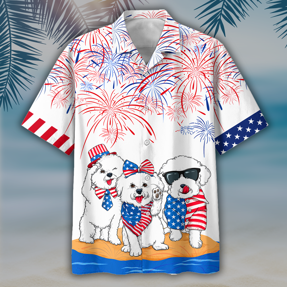 NEW Bichon Frise Independence In Comping Hawaii Shirt, Shorts