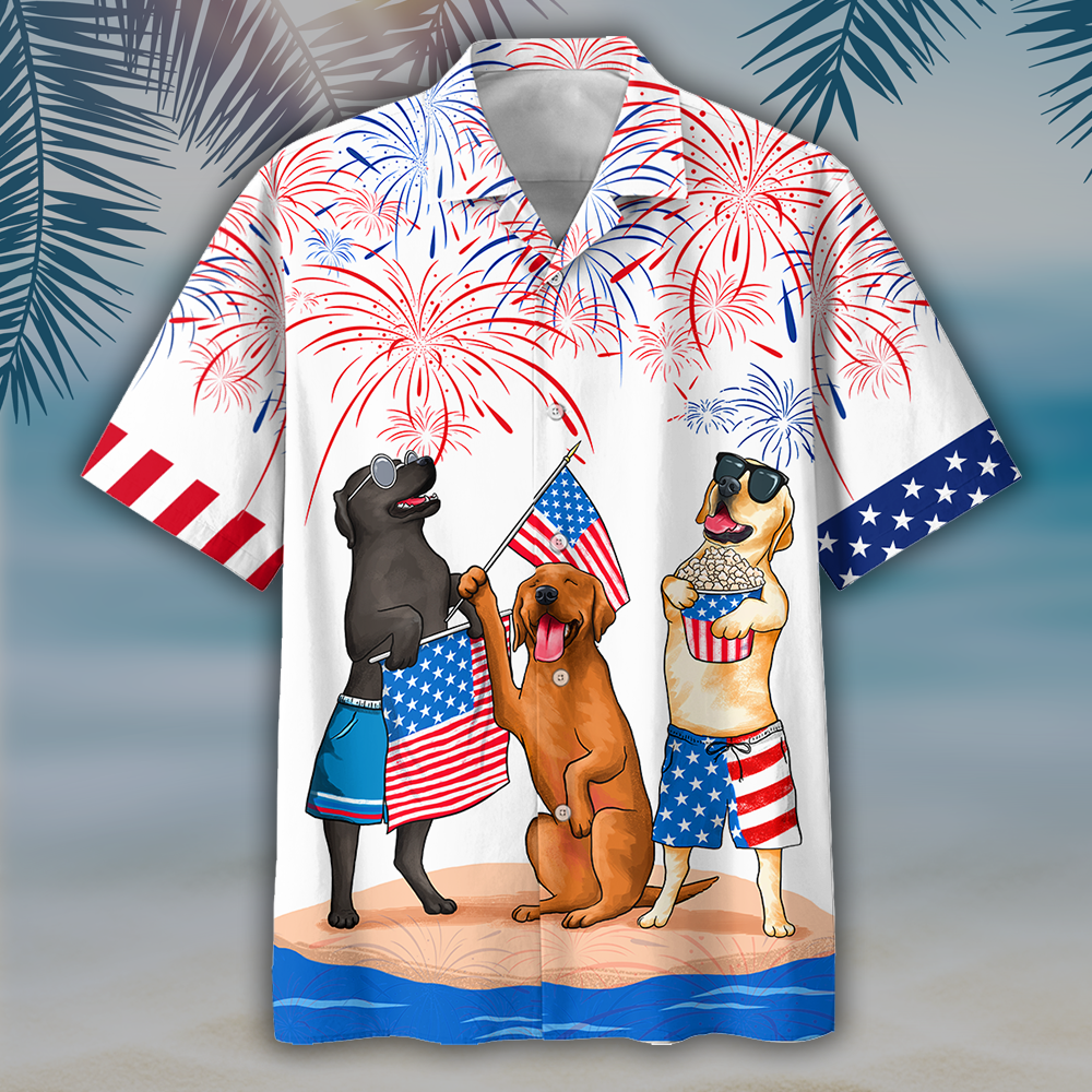 NEW Three colors Labrador Independence Day Is Coming Hawaii Shirt, Shorts