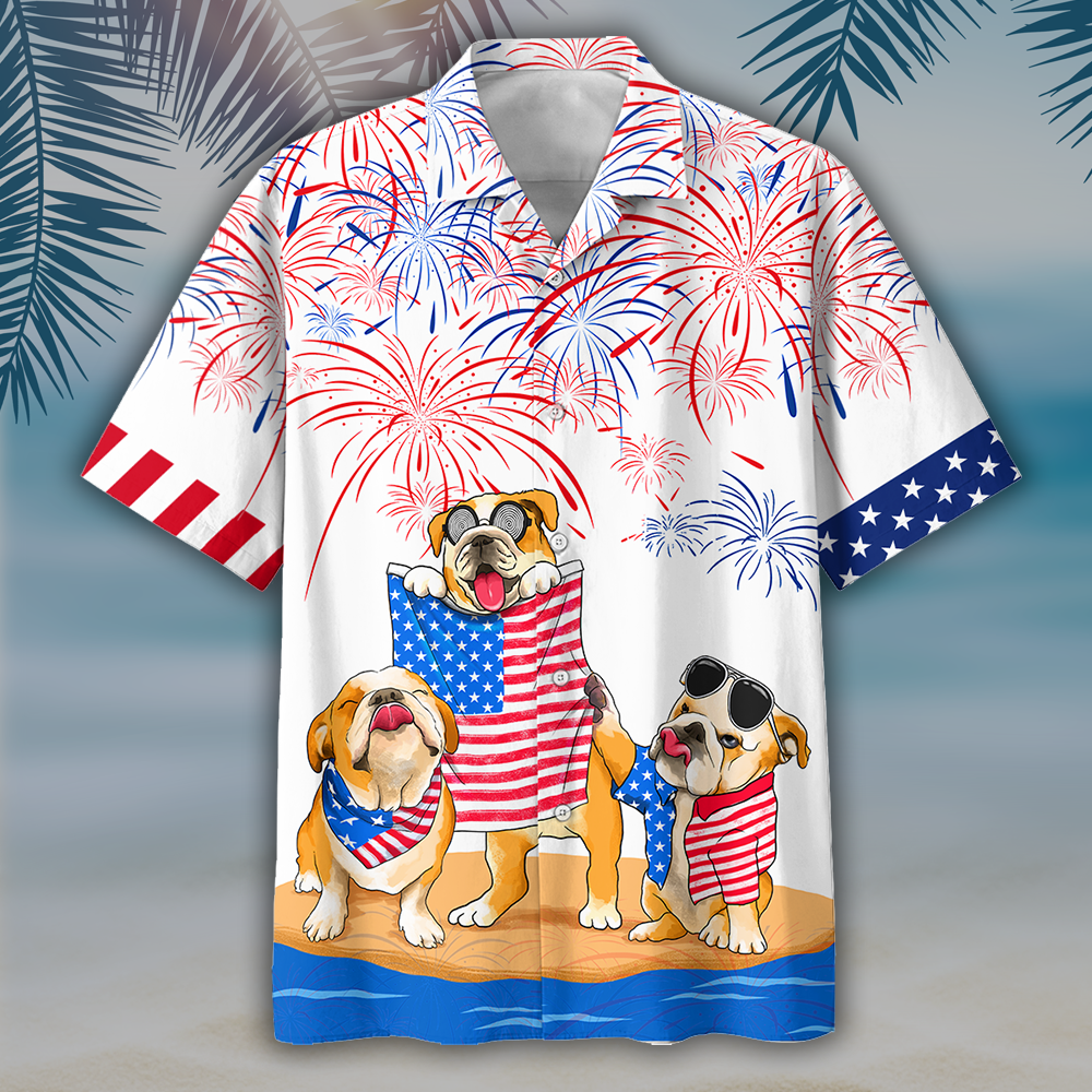 NEW Three Bulldog Independence Day Is Coming Hawaii Shirt, Shorts