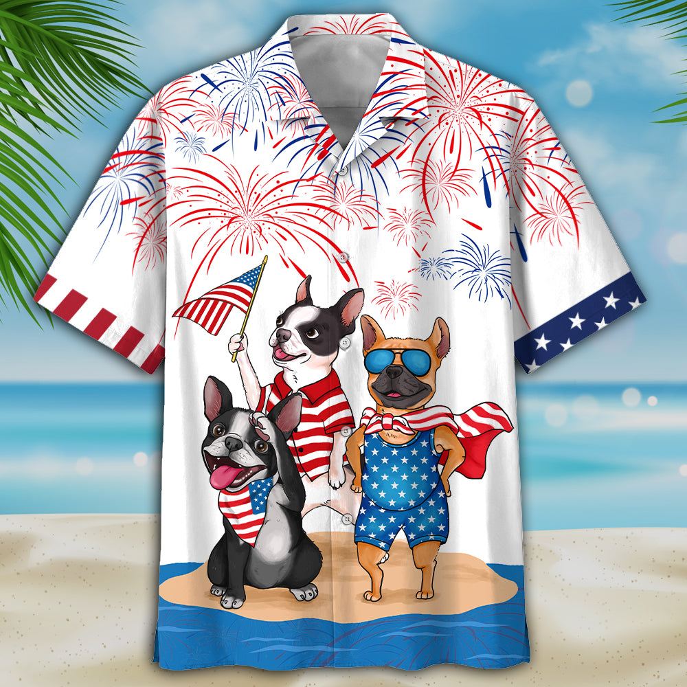 NEW Three Colors French Bulldog Independence Day Hawaii Shirt, Shorts