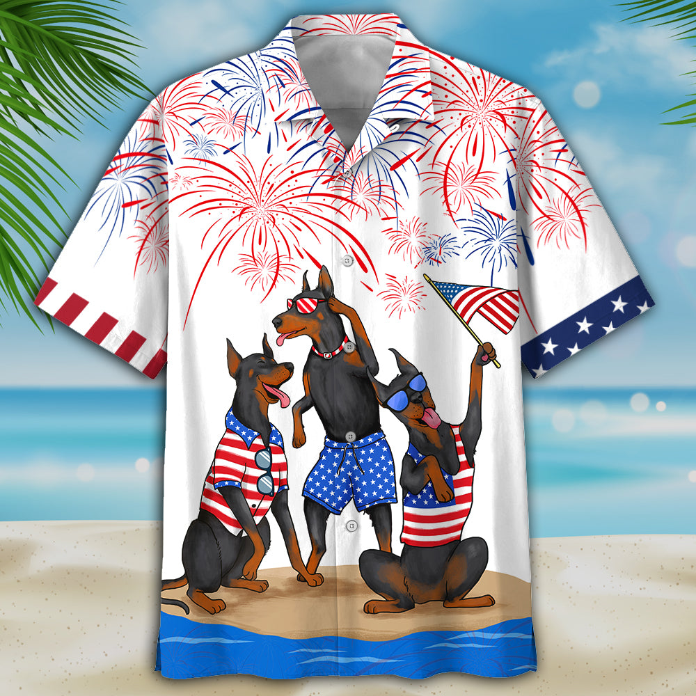 NEW Dobermann Independence Day Is Coming Hawaii Shirt, Shorts