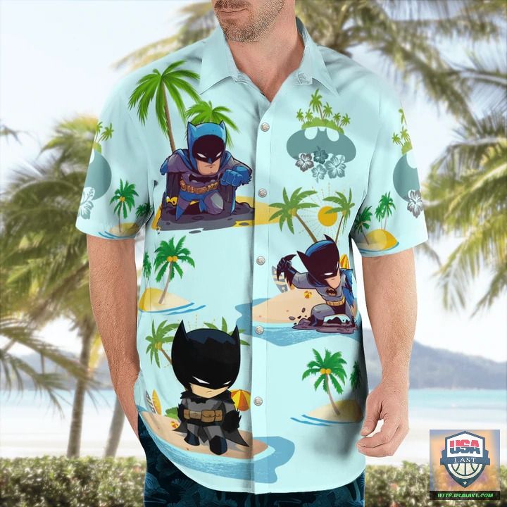 Limited Edition Cute Batman On Beach Blue Hawaiian Shirt