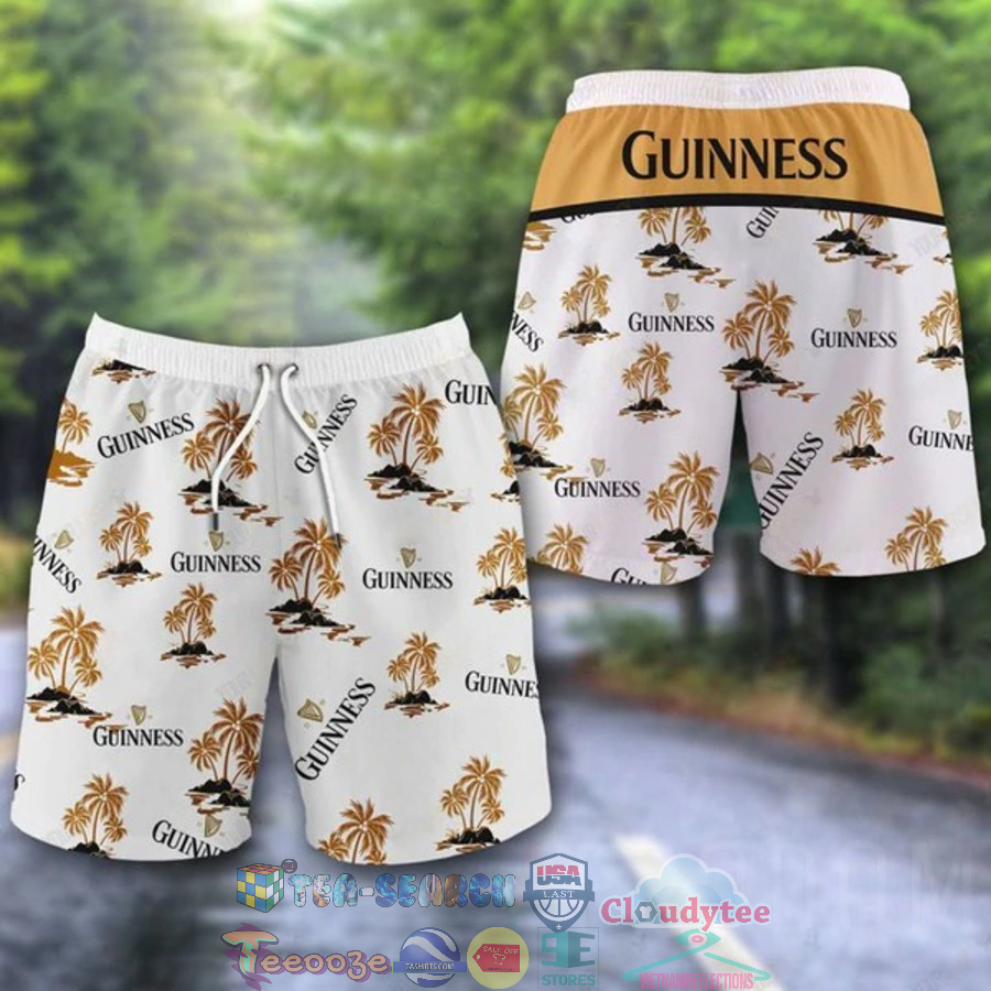 Guinness Beer Palm Tree Hawaiian Shorts