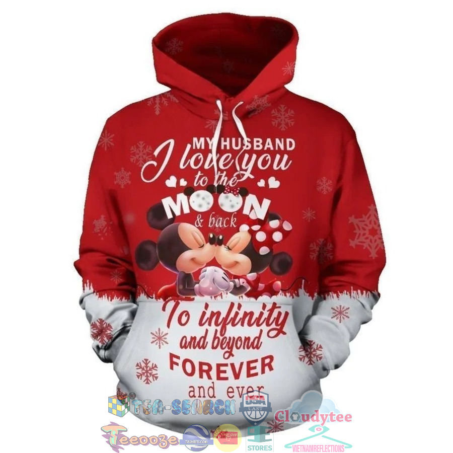 Mickey And Minnie My Husband I Love You To The Moon And Back 3D Hoodie