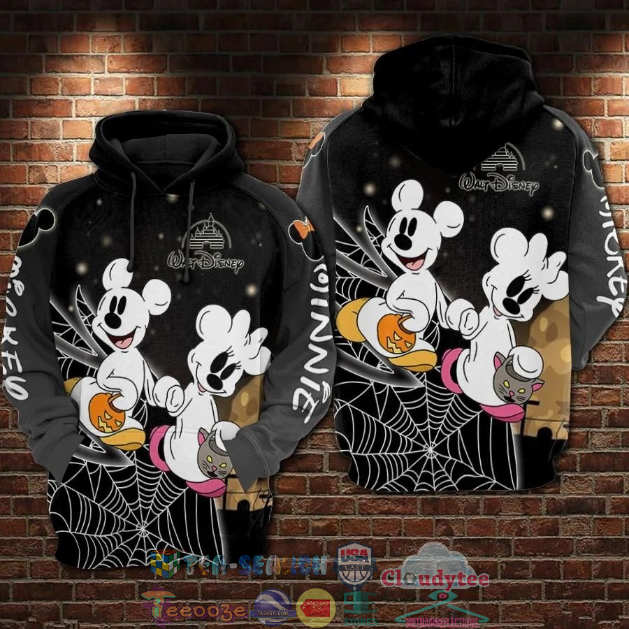 Mickey And Minnie Halloween 3D Hoodie
