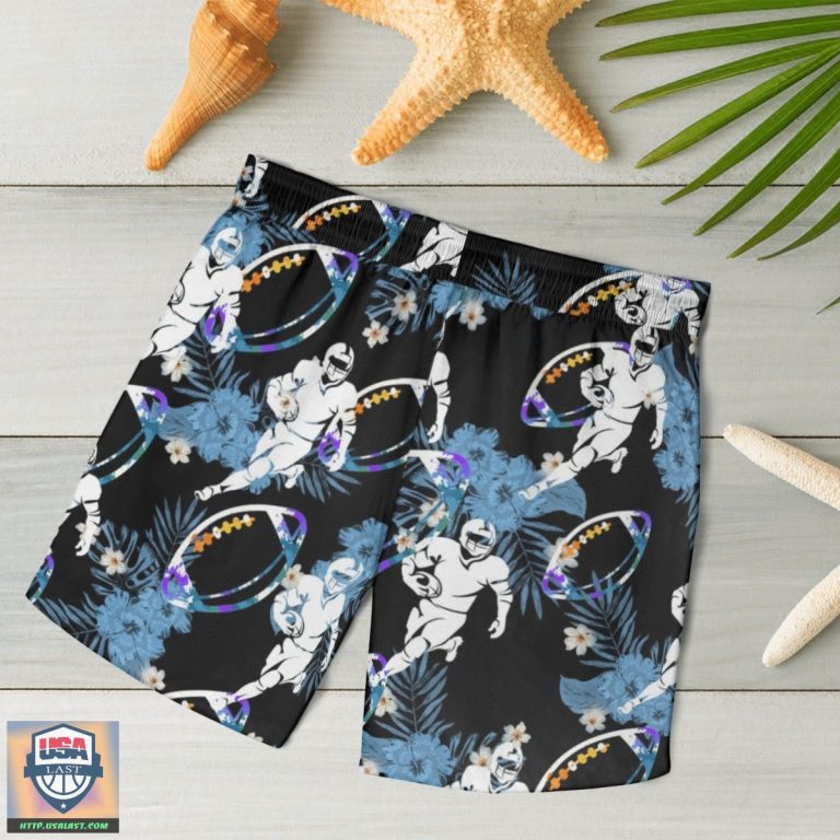 New Trend Football Hawaiian Set Button Shirt Beach Short