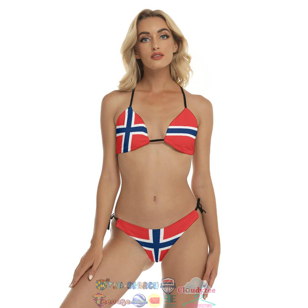 Norway Flag Two Piece Bikini Set Swimsuit Beach
