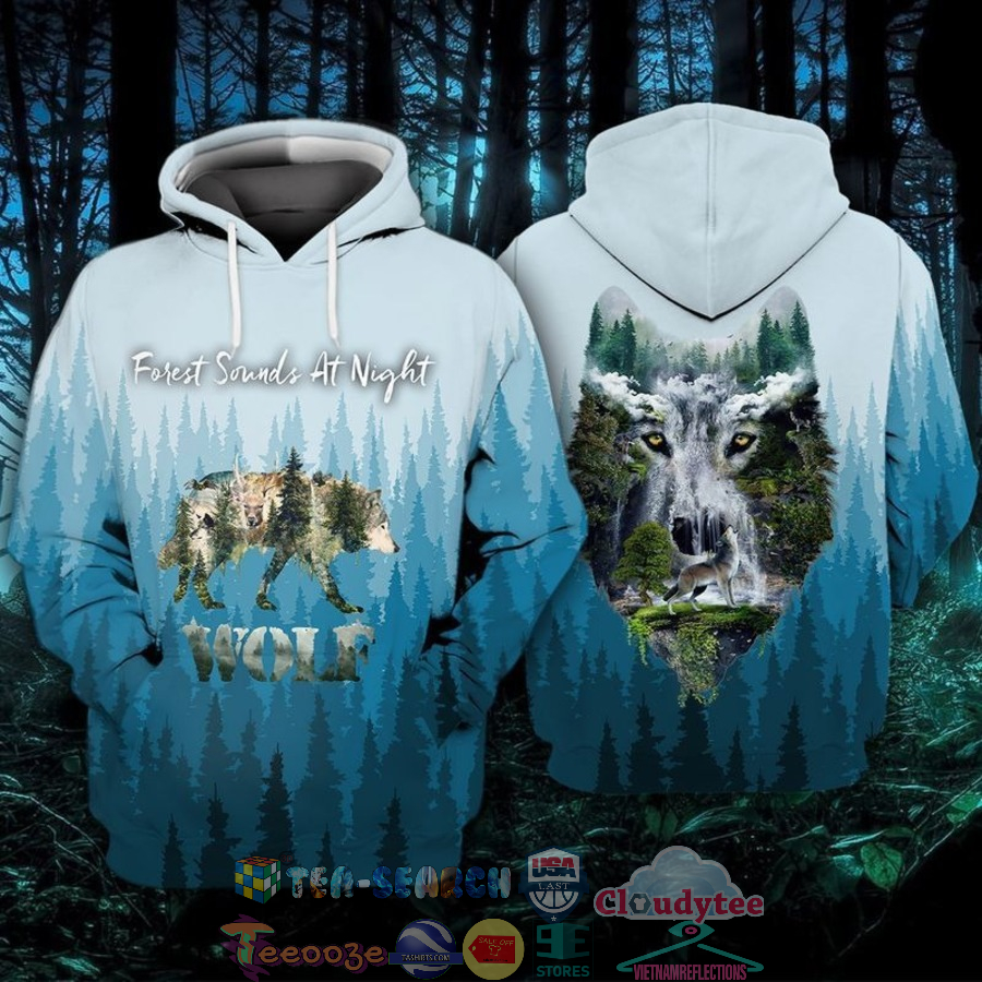 Wolf Forest Sounds At Night 3D Hoodie