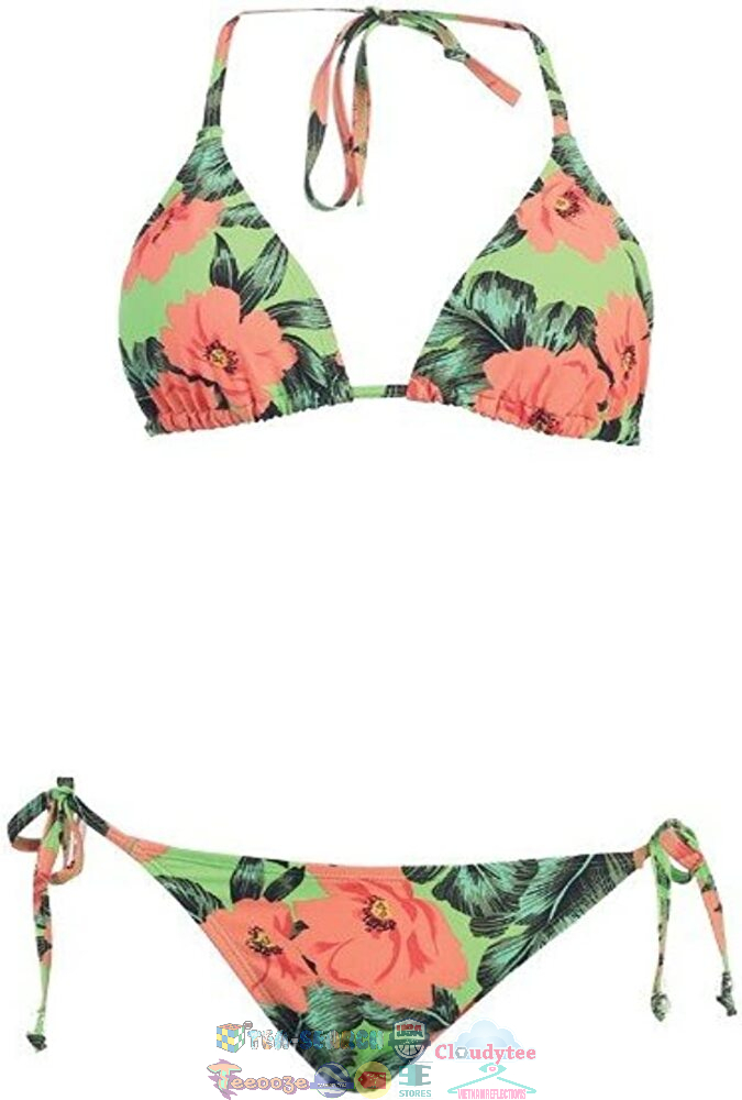 Tropical Flower Two Piece Bikini Set Swimsuit Beach