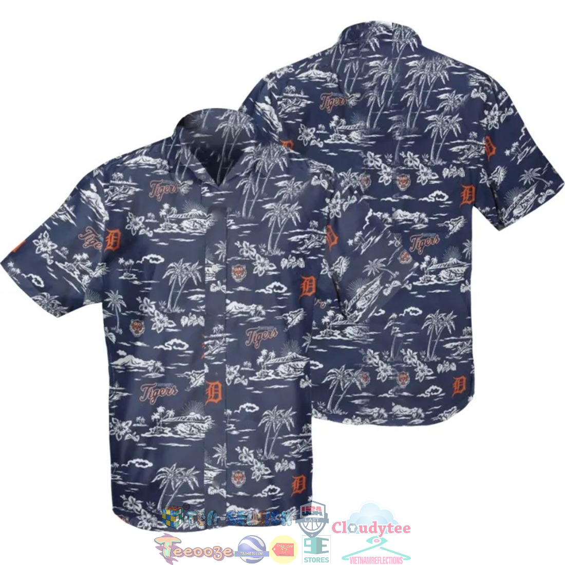 Detroit Tigers MLB Hibiscus Palm Tree Hawaiian Shirt