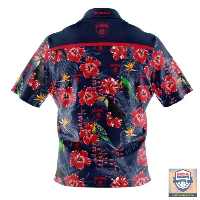 Best Gift Melbourne Demons AFL Hibiscus Hawaiian Shirt