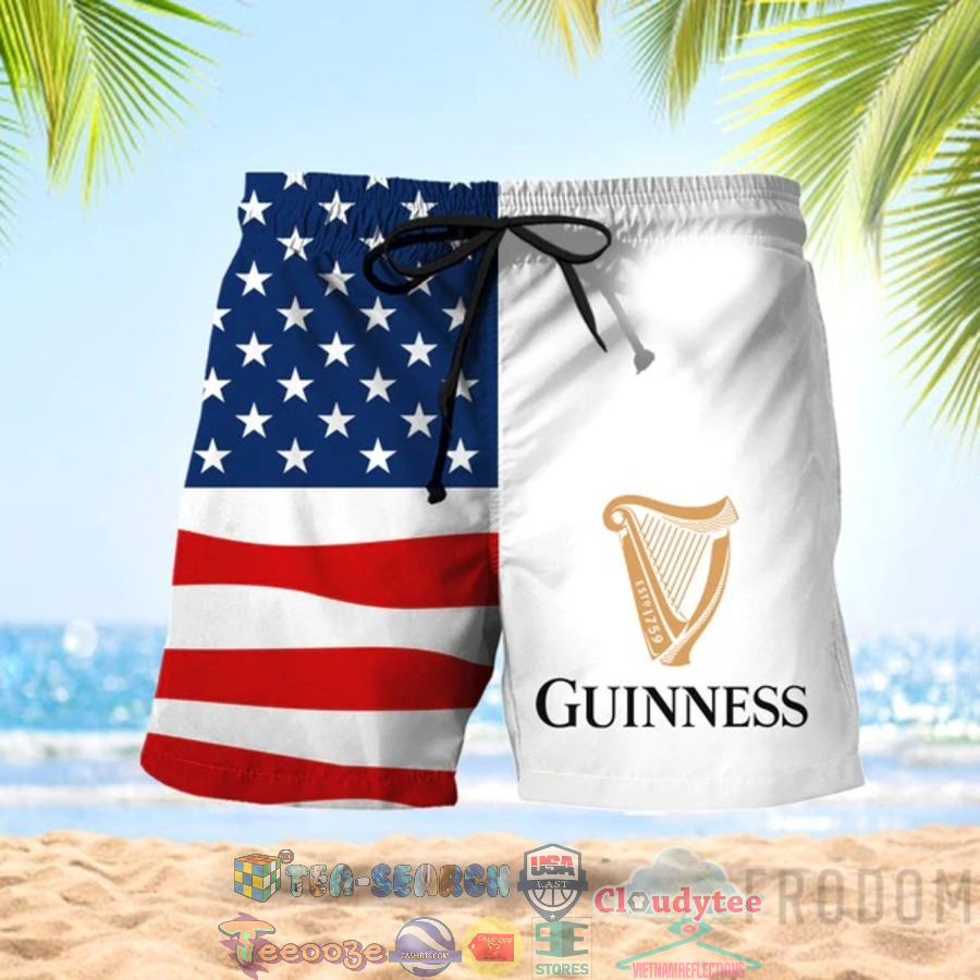 4th Of July Independence Day American Flag Guinness Beer Hawaiian Shorts