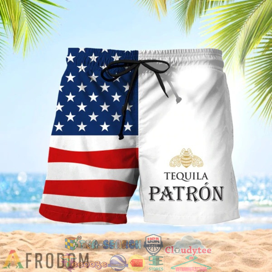 4th Of July Independence Day American Flag Patron Tequila Hawaiian Shorts
