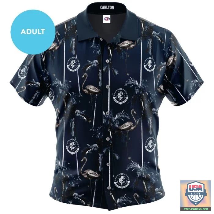 Cool Carlton Blues AFL Flamingo Hawaiian Shirt