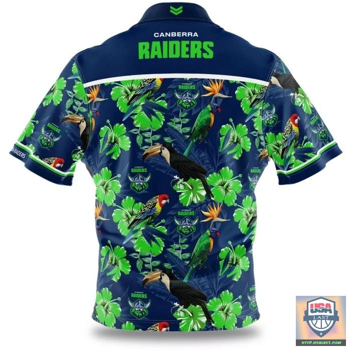 Rare Canberra Raiders Hibiscus Hawaiian Shirt