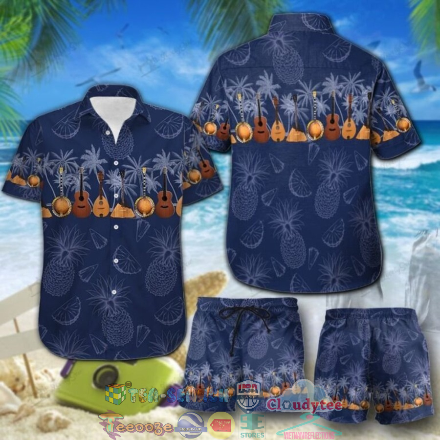 Musical Instruments Palm Tree Hawaiian Shirt And Shorts