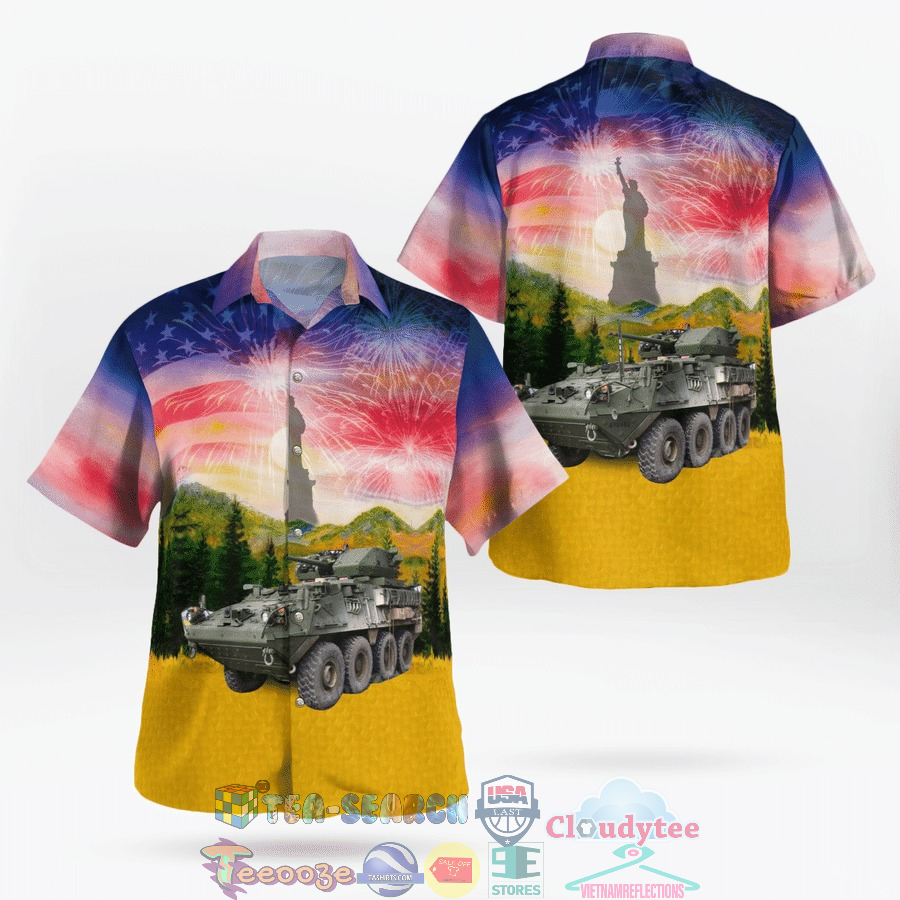 US Army M1296 Dragoon Armored Personnel Carrier Independence Day Hawaiian Shirt