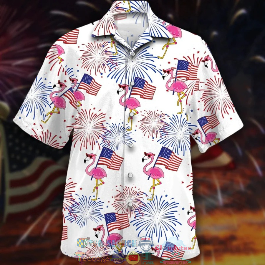 4th Of July Independence Day Cool Flamingo Hawaiian Shirt