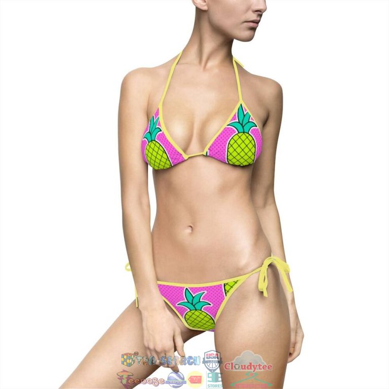 Pineapple Pink Two Piece Bikini Set Swimsuit Beach