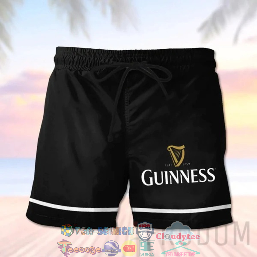 Guinness Beer Basic Black Hawaiian Shorts