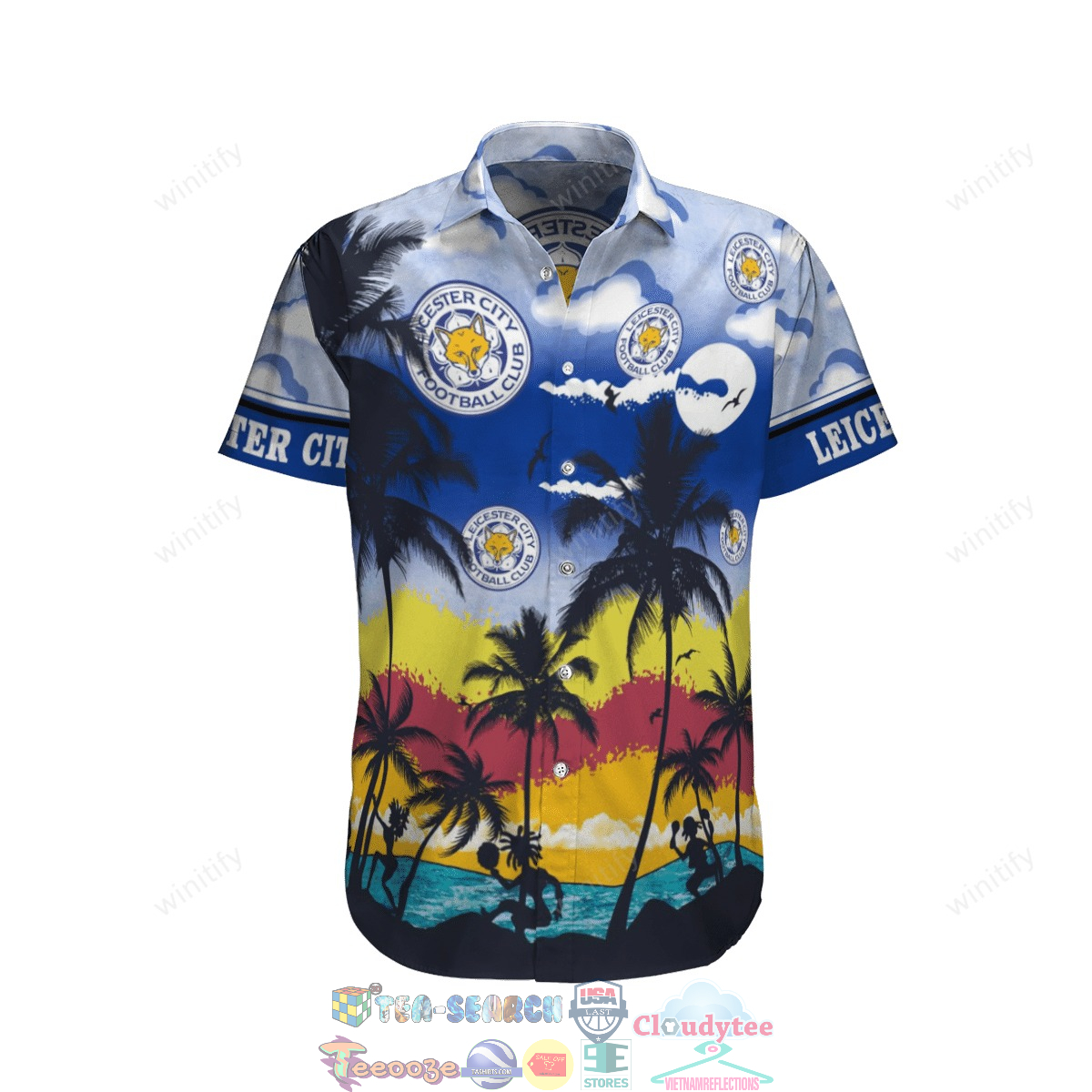 Leicester City FC Palm Tree Hawaiian Shirt Beach Shorts