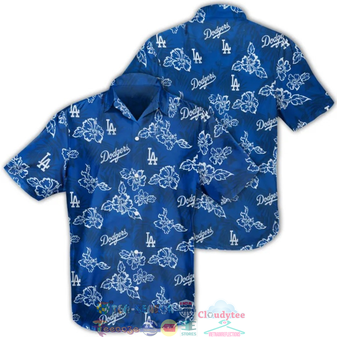 Los Angeles Dodgers MLB Hibiscus Tropical Leaves Hawaiian Shirt