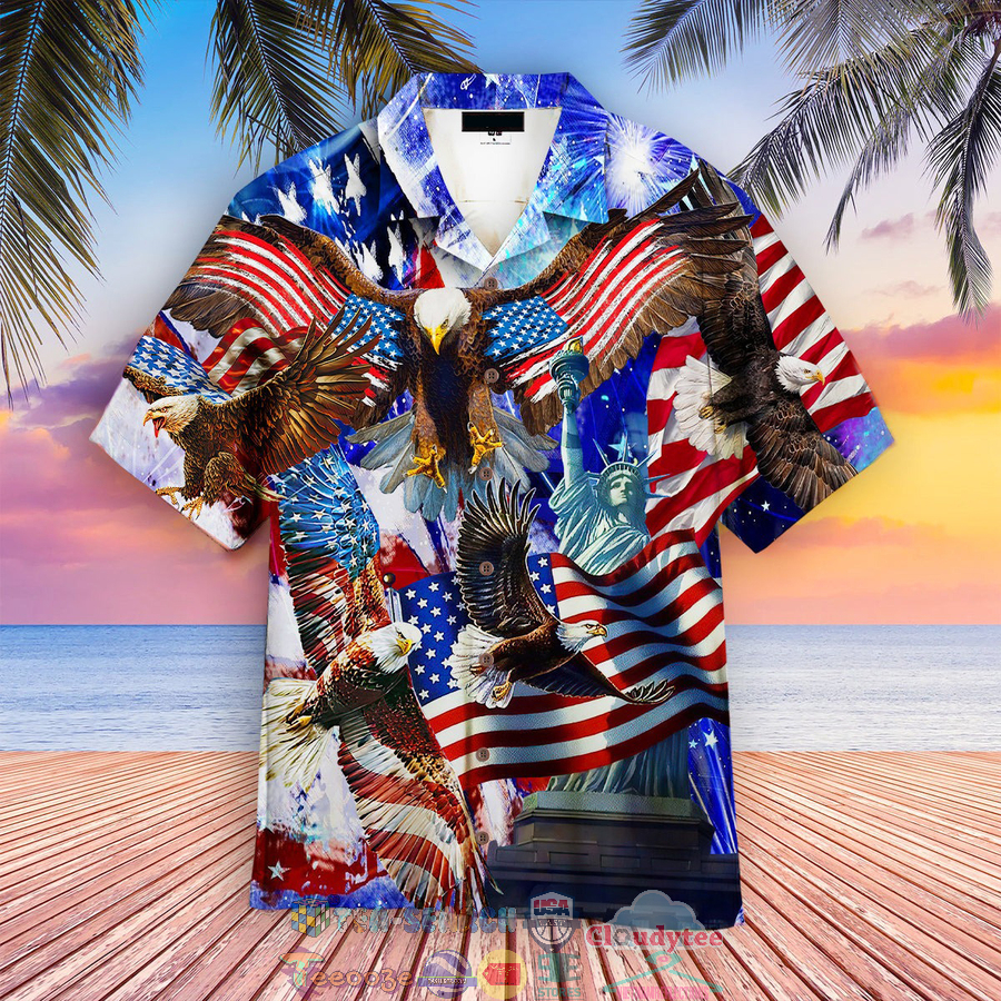 4th Of July Happy Independence Day Eagle Hawaiian Shirt