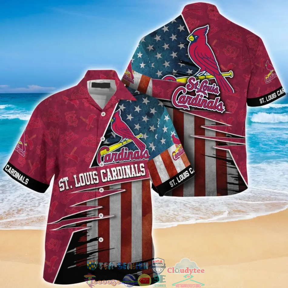 St. Louis Cardinals MLB American Flag Hawaiian Shirt