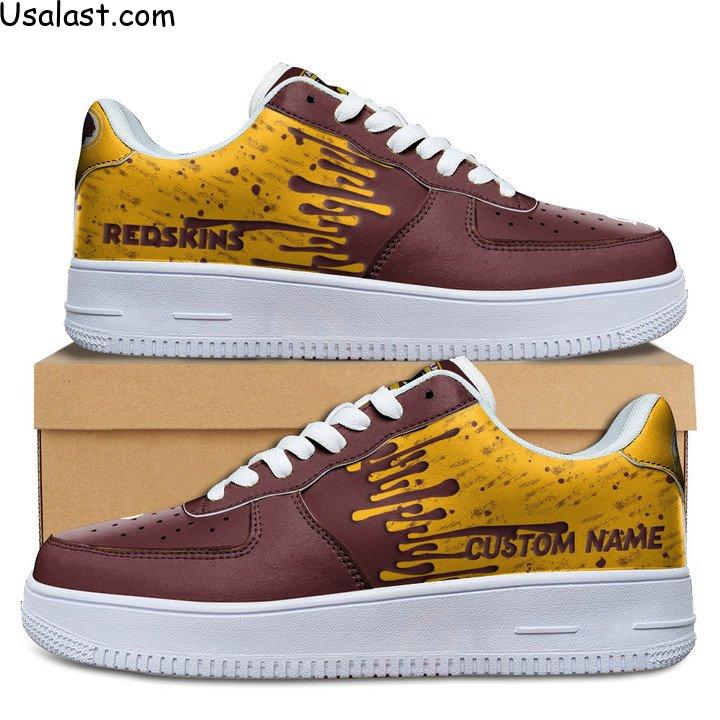 Washington Redskins Dripping Color Custom Name Air Force 1 Shoes