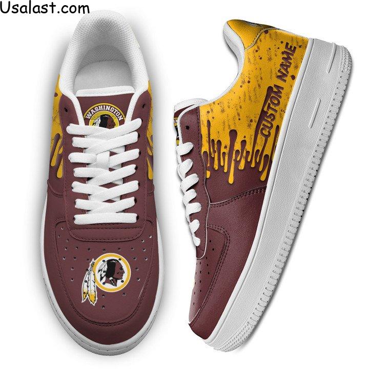 Washington Redskins Dripping Color Custom Name Air Force 1 Shoes