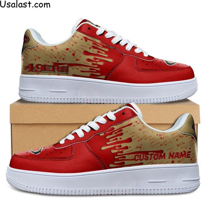 San Francisco 49ers Dripping Color Custom Name Air Force 1 Shoes