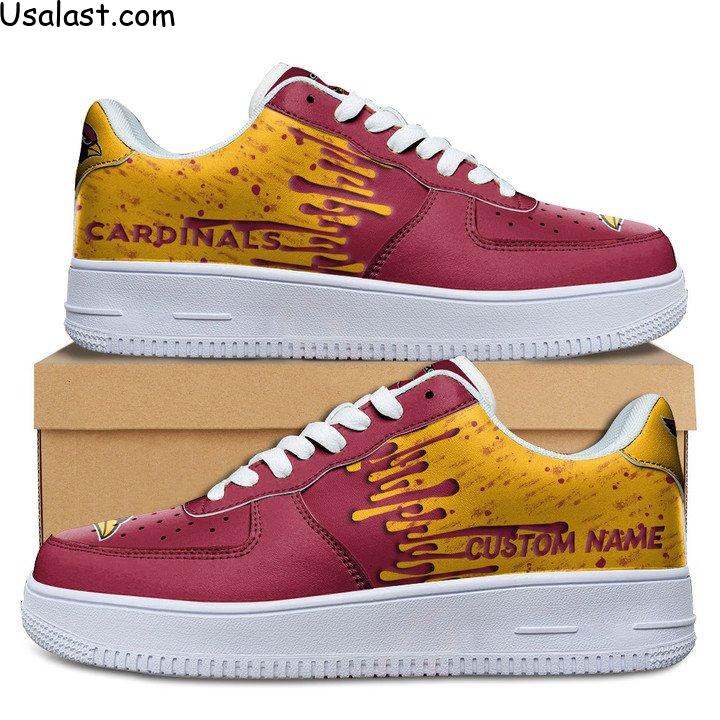 Arizona Cardinals Dripping Color Custom Name Air Force 1 Shoes