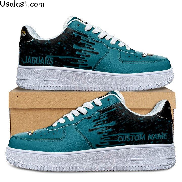Jacksonville Jaguars Dripping Color Custom Name Air Force 1 Shoes