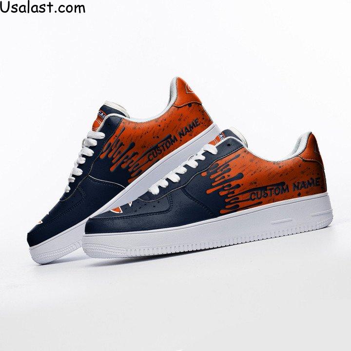 Chicago Bears Dripping Color Custom Name Air Force 1 Shoes