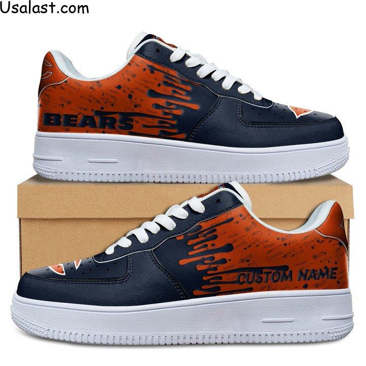 Chicago Bears Dripping Color Custom Name Air Force 1 Shoes