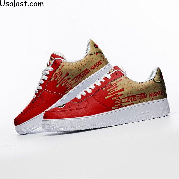 San Francisco 49ers Dripping Color Custom Name Air Force 1 Shoes