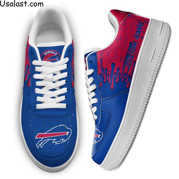 Buffalo Bills Dripping Color Custom Name Air Force 1 Shoes