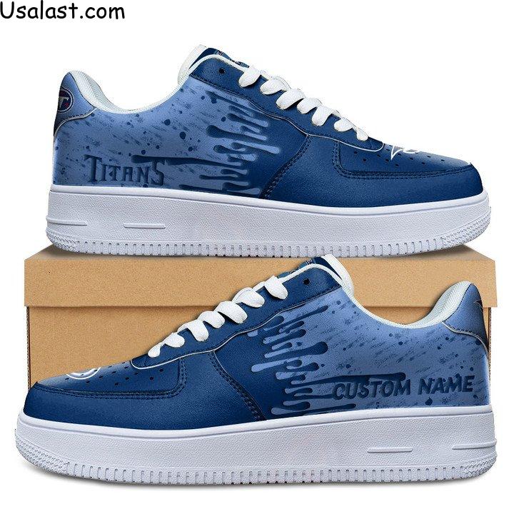Tennessee Titans Dripping Color Custom Name Air Force 1 Shoes
