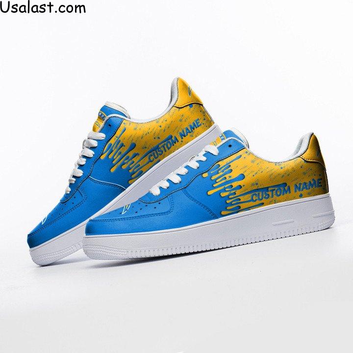 Los Angeles Chargers Dripping Color Custom Name Air Force 1 Shoes
