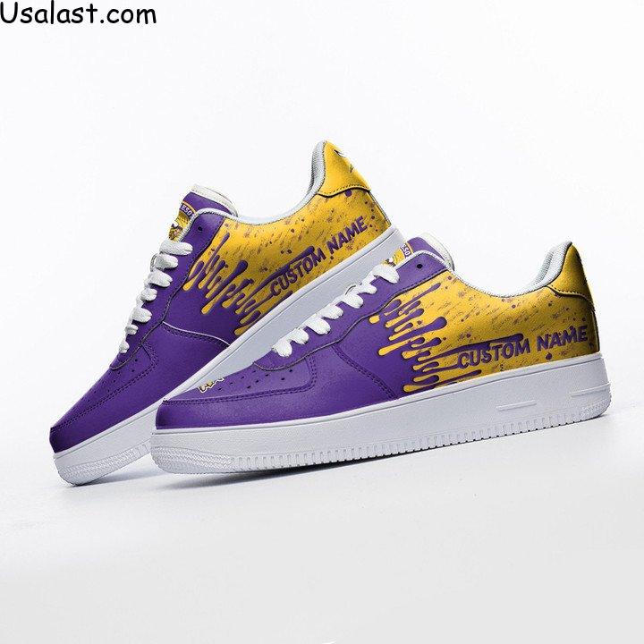 Minnesota Vikings Dripping Color Custom Name Air Force 1 Shoes
