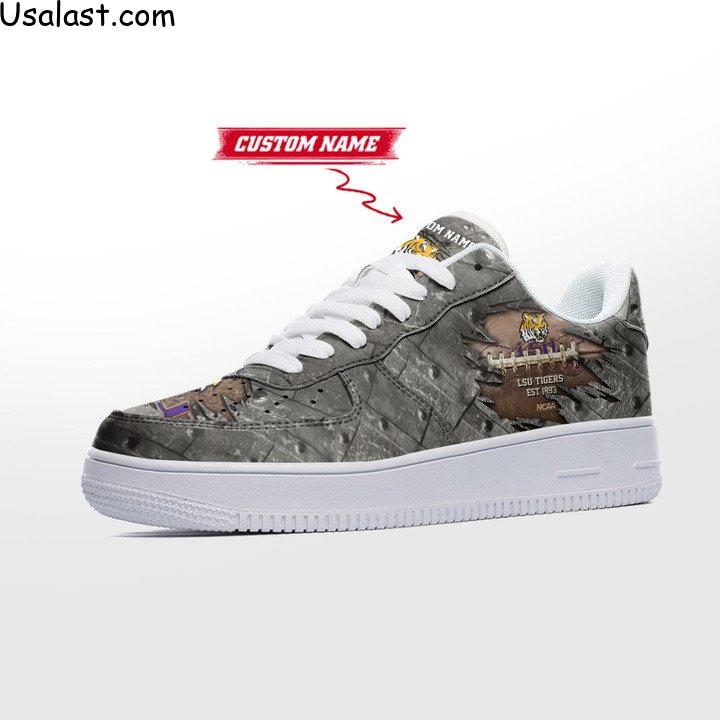 LSU Tigers Cracked Metal Personalized Air Force 1 Shoes Sneaker