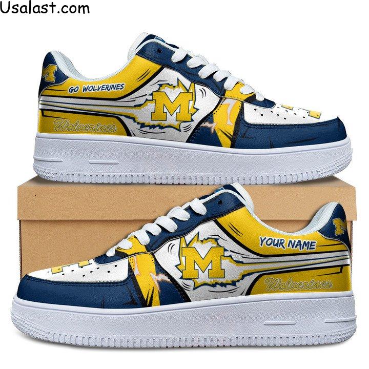 Michigan Wolverines Custom Name Air Force 1 Shoes Sneaker