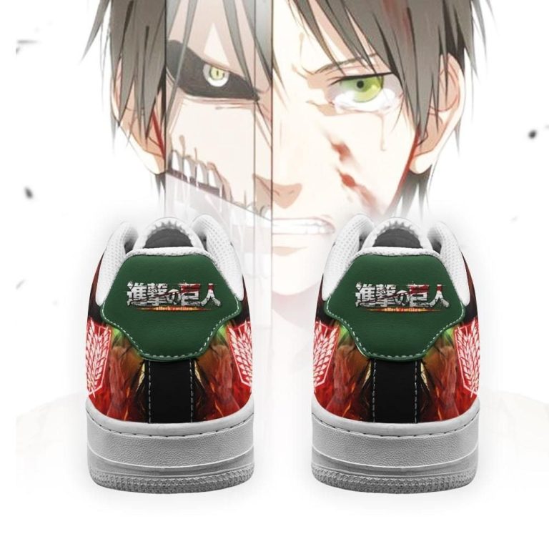 Excellent Eren Yeager Attack On Titan Air Force One Low Top Shoes
