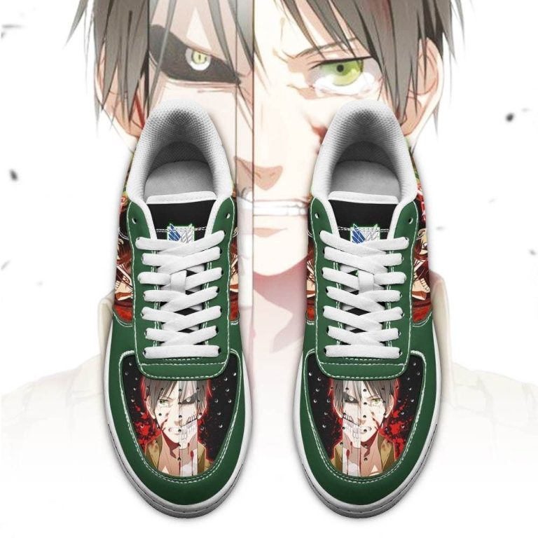 Excellent Eren Yeager Attack On Titan Air Force One Low Top Shoes