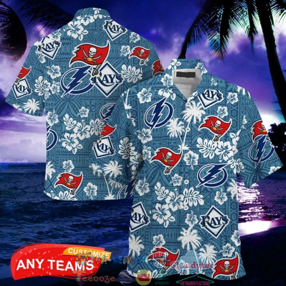 Florida Sport Teams Palm Tree Hibiscus Hawaiian Shirt