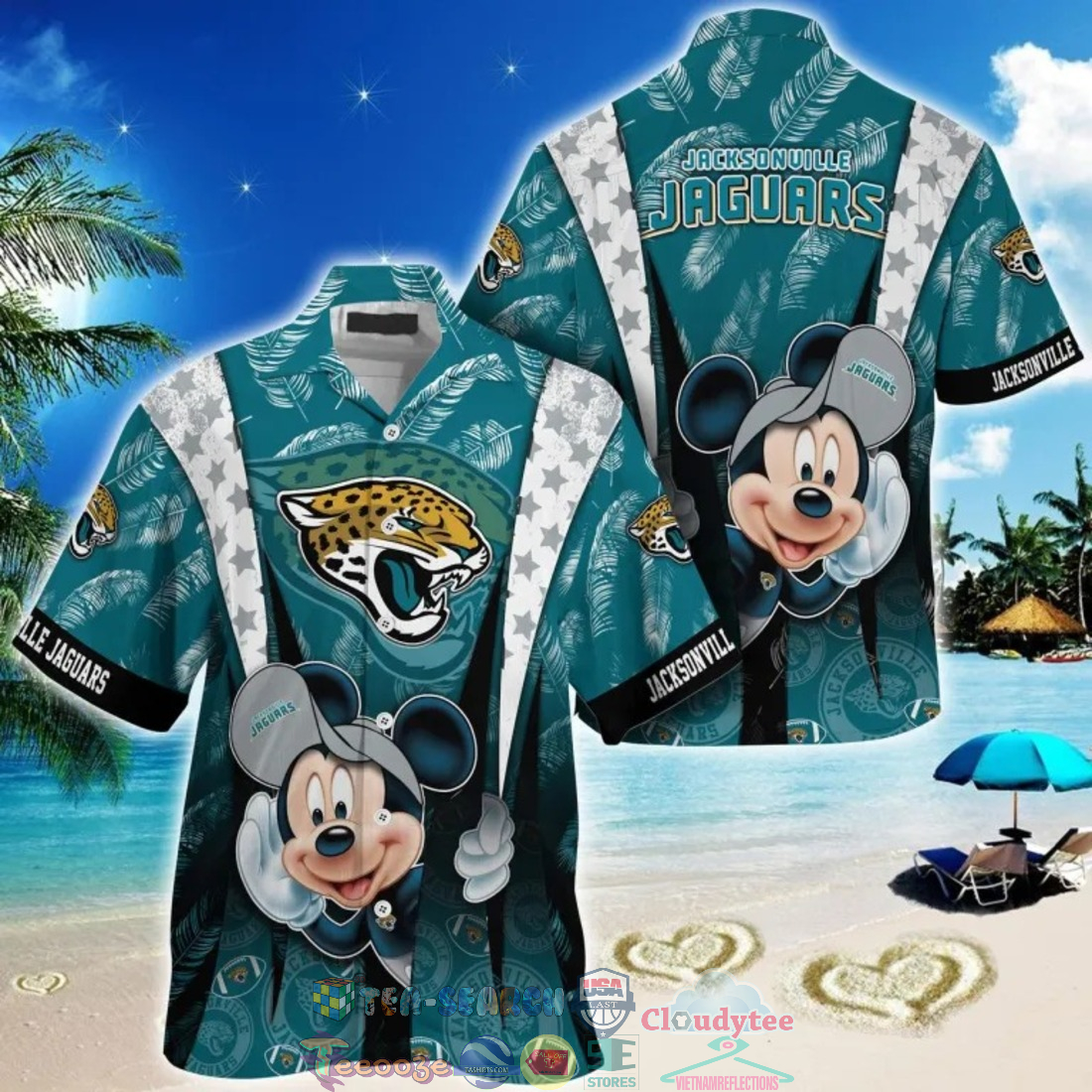 Mickey Mouse NFL Jacksonville Jaguars Hat Tropical Hawaiian Shirt