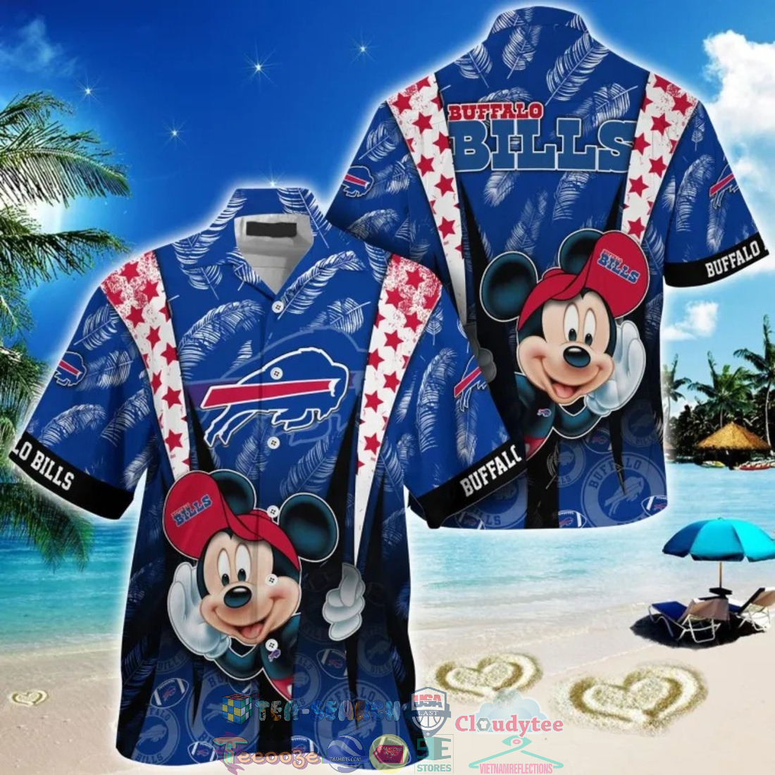 Mickey Mouse NFL Buffalo Bills Hat Tropical Hawaiian Shirt